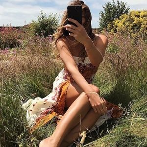 Free People Morning Song Printed Maxi Slip